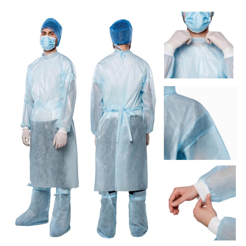 Халат хірургічний, розмір L(50-52), на зав'язках, рукав на манжеті, СМС 40 g/m2(г/м2), стерильний, одноразового використання ,ТМ «АХІЛЛ»